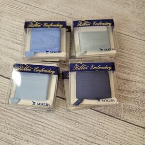 Mokuba Embroidery Sylk Ribbon - 7mm - 8 Packs Shades of Blue #1 - 3 yds each